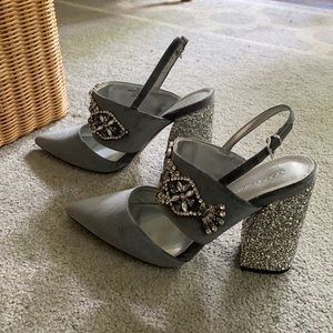 Beautiful beaded shoes w/ sparkle heel Never worn